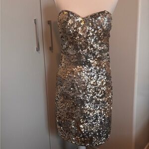 Scala Gold and Silver Sequin Dress Sz 12